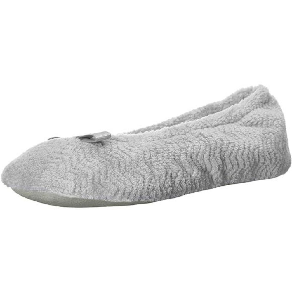 Women's Diamond Microterry Gemma Ballerina Slippers with Memory Foam Comfort